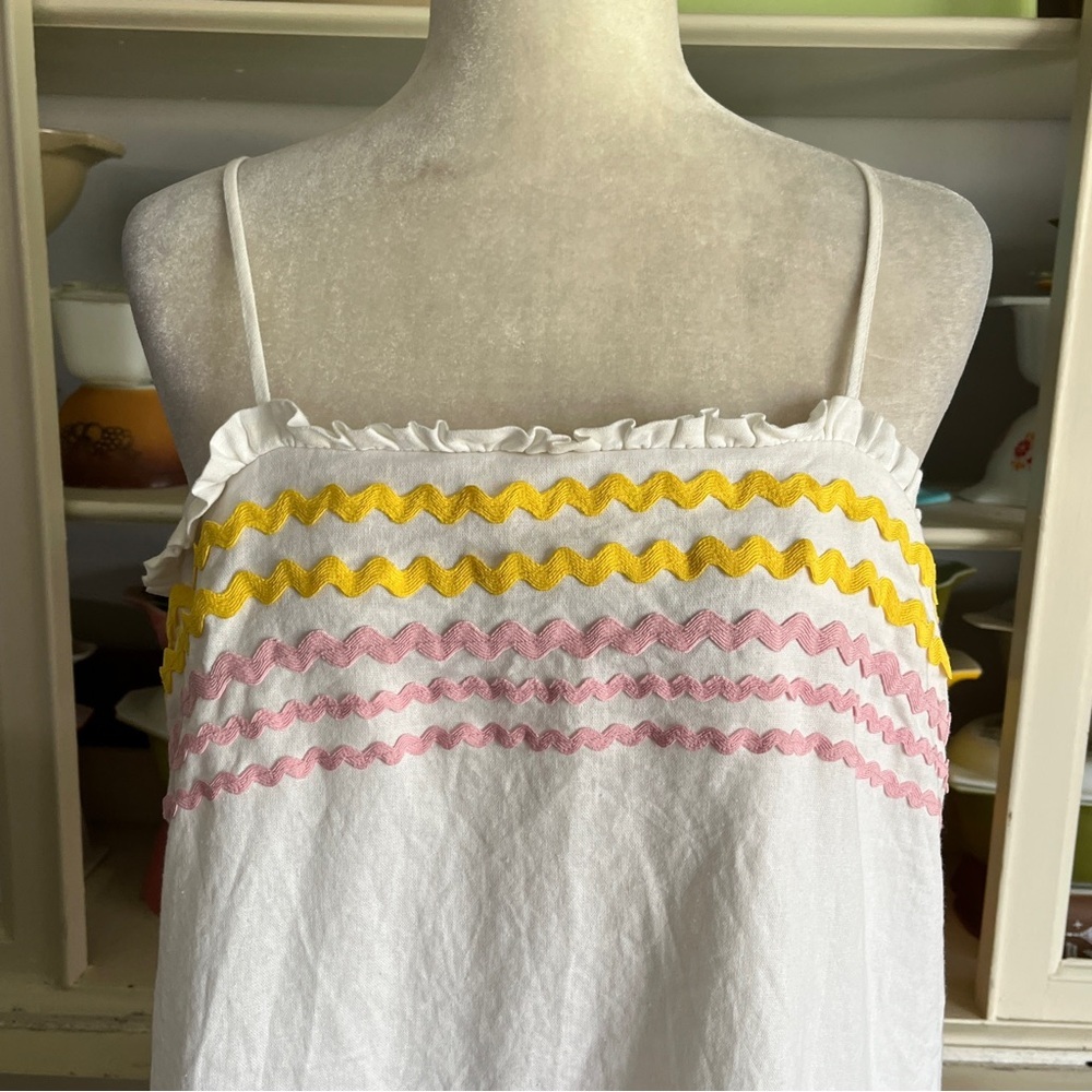 Lisa Marie Fernandez x Target Ruffle-Hem Tiered Ric Rac Dress - Size Medium - Picture 6 of 16
